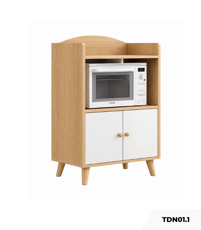 Kệ lò vi sóng 2 cánh mở 60x40 cm TDN01.1 - Vân gỗ nhạt