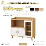 Tủ bếp, kệ lò vi sóng đa năng 3 cánh mở 90x35 cm TDN02.1 - Vân gỗ nhạt