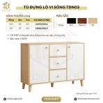 Tủ đựng lò vi sóng sang trọng, tối ưu không gian nhà bếp 120x30 cm TDN03.2 - Trắng + Vân gỗ nhạt