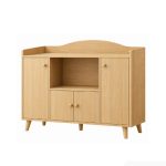 Kệ bếp để lò vi sóng Bắc Âu cửa đối xứng 120x40 cm TDN05.1 - Vân gỗ nhạt