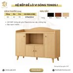 Kệ bếp để lò vi sóng Bắc Âu cửa đối xứng 120x40 cm TDN05.1 - Vân gỗ nhạt