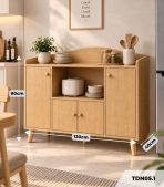 Kệ bếp để lò vi sóng Bắc Âu cửa đối xứng 120x40 cm TDN05.1 - Vân gỗ nhạt