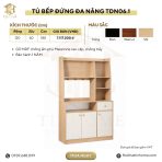 Tủ bếp đứng đa năng 120x40 cm TDN06.1 - Trắng + Vân gỗ nhạt