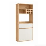 Tủ bếp đa năng có ô rượu 80x35 cm TDN07.1 - Trắng + Vân gỗ nhạt