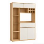 Tủ bếp đa năng hiện đại tối ưu không gian 115x35 cm TDN08.1 - Trắng + Vân gỗ nhạt
