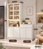 Kệ tủ đựng chén bát và lò vi sóng hiện đại120x40 cm TDN10.1 - Trắng