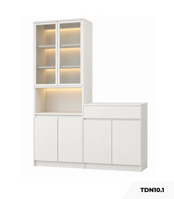 Kệ tủ đựng chén bát và lò vi sóng hiện đại120x40 cm TDN10.1 - Trắng