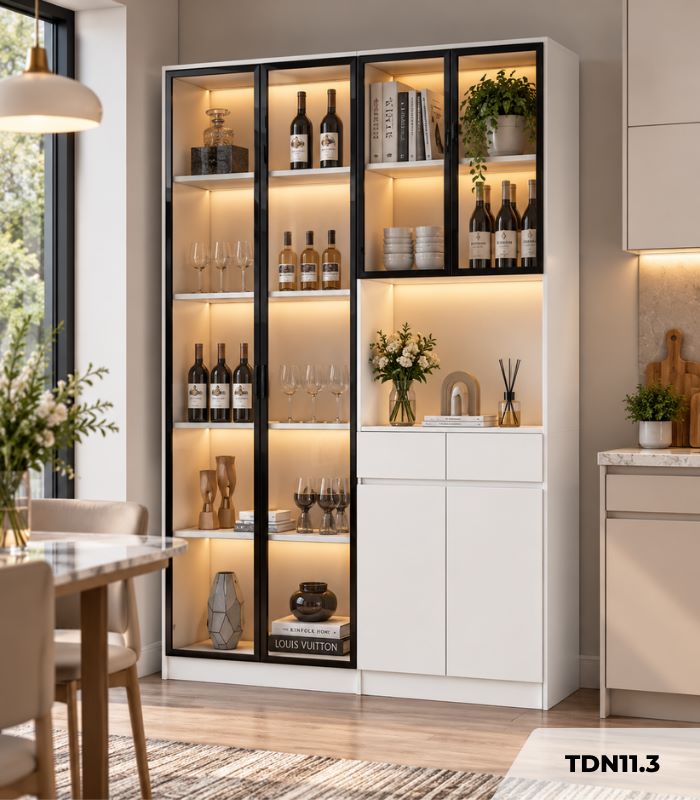 Tủ đa năng phòng bếp 160x40 cm TDN11.3 - Trắng