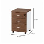 Tab Di Động TDD28.2 40x48x60 – Trắng + Vân gỗ đậm