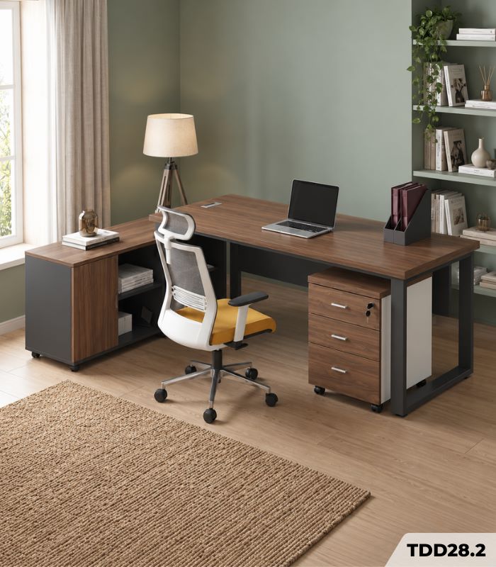 Tab Di Động TDD28.2 40x48x60 – Trắng + Vân gỗ đậm