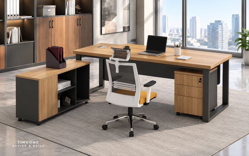 Bàn giám đốc hiện đại, thiết kế tối giản