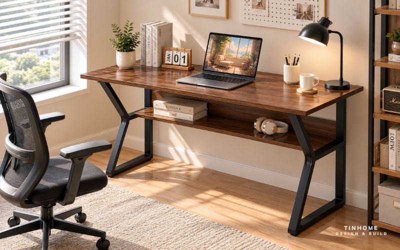 Bàn làm việc chân sắt chữ K, chữ Z