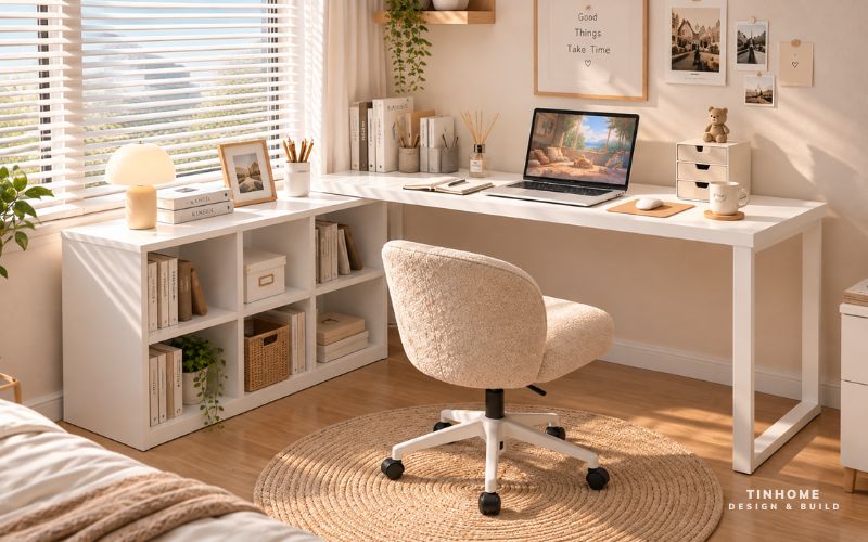 Bàn làm việc chân sắt chữ L