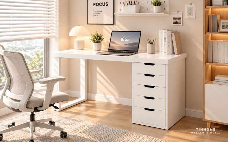 Bàn làm việc chân sắt gấp gọn