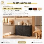 Tủ bếp dưới Hệ 2 cánh mở TBD08.1 80x6080 – Đen