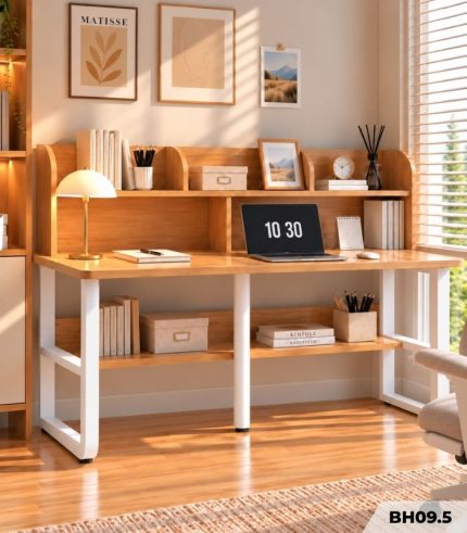 Bàn học BH09.5 180×60 – Vân gỗ nhạt