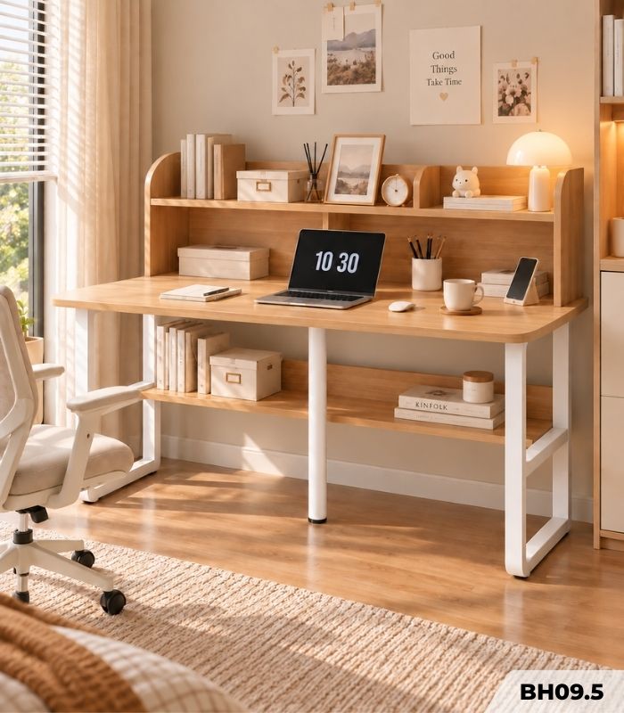 Bàn học BH09.5 180×60 – Vân gỗ nhạt