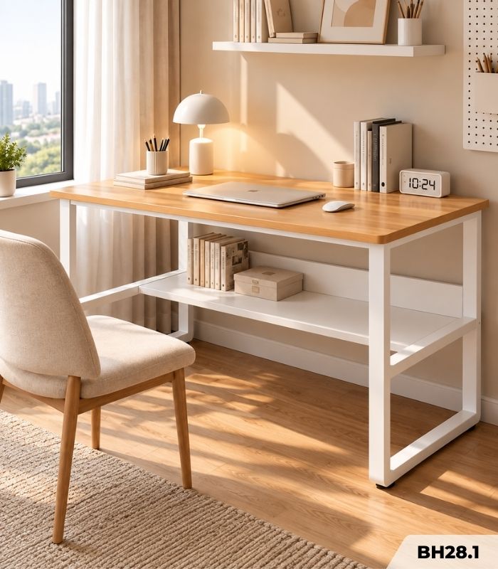 Bàn học BH28.1 120×60 – Vân gỗ nhạt
