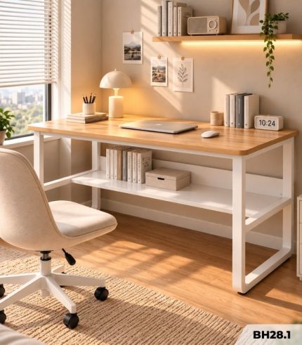 Bàn học BH28.1 120×60 – Vân gỗ nhạt