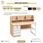 Bàn học tích hợp kệ kèm tủ lưu trữ BH29.1 160×60 – Vân gỗ nhạt