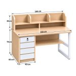 Bàn học tích hợp kệ kèm tủ lưu trữ BH29.1 160×60 – Vân gỗ nhạt