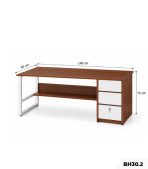 Bàn làm việc kèm tủ lưu trữ BH30.2 140×60 – Vân gỗ đậm