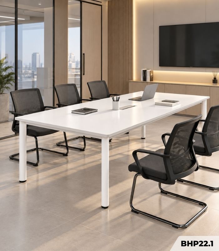 Bàn họp BHP22.1 220×90×75 cm – Trắng