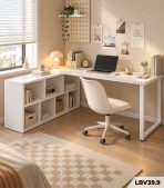 Bàn làm việc Chữ L LBV39.9 120×120 – Trắng