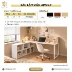 Bàn làm việc Chữ L LBV39.9 120×120 – Trắng