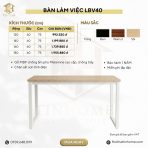 Bàn làm việc LBV40.10 120×60 – Trắng khung chân đen