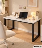 Bàn làm việc LBV40.10 120×60 – Trắng khung chân đen