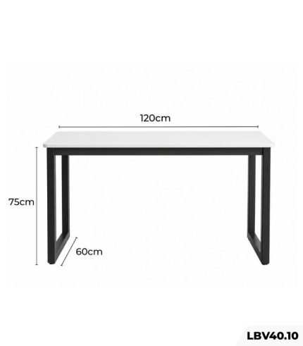 Bàn làm việc LBV40.10 120×60 – Trắng khung chân đen