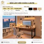 Bàn Làm Việc Chân Sắt Chữ U 120x60x75cm Hiện Đại LBV98.4 - Walnut đậm