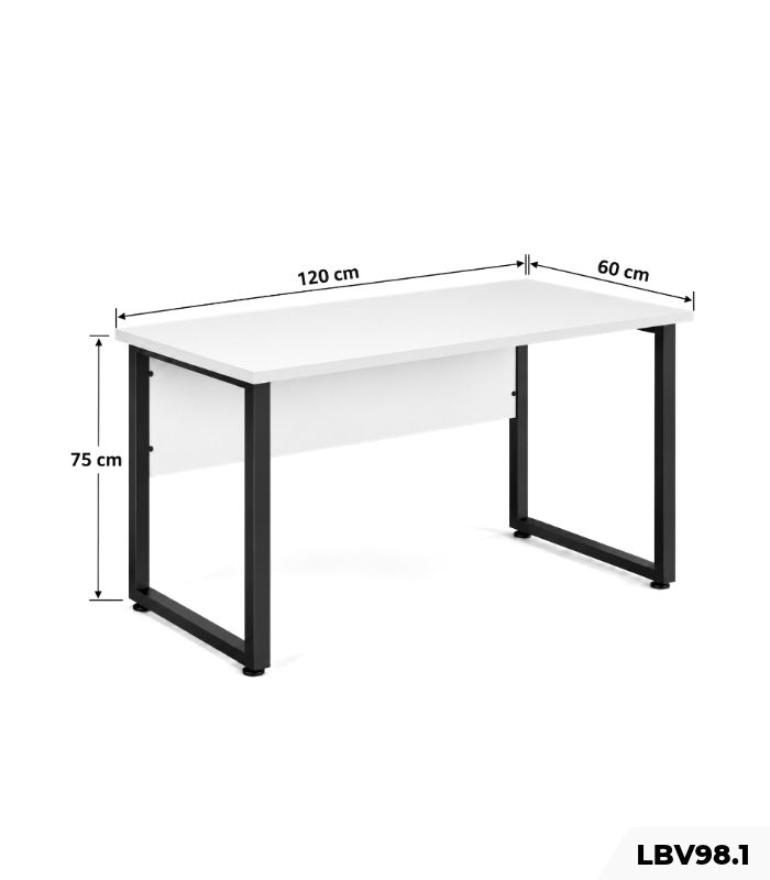 Bàn Làm Việc Chân Sắt Chữ U 120x60x75cm Hiện Đại LBV98.1 - Trắng
