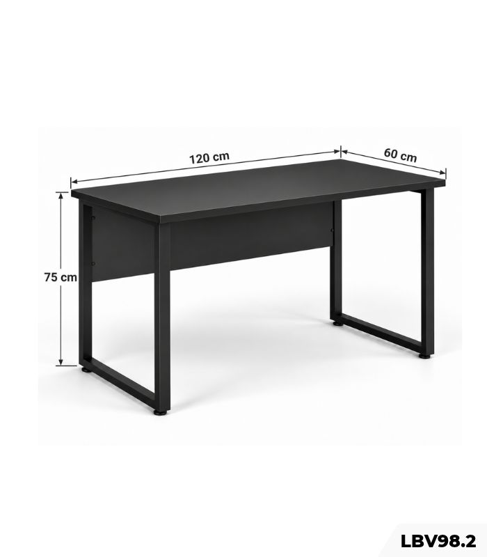 Bàn Làm Việc Chân Sắt Chữ U 120x60x75cm Hiện Đại LBV98.2 - Đen