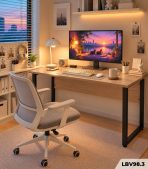 Bàn Làm Việc Chân Sắt Chữ U 120x60x75cm Hiện Đại LBV98.3 - Walnut nhạt