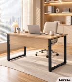 Bàn Làm Việc Chân Sắt Chữ U 120x60x75cm Hiện Đại LBV98.3 - Walnut nhạt - Ảnh 3