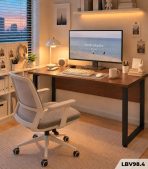 Bàn Làm Việc Chân Sắt Chữ U 120x60x75cm Hiện Đại LBV98.4 - Walnut đậm