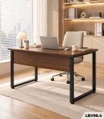 Bàn Làm Việc Chân Sắt Chữ U 120x60x75cm Hiện Đại LBV98.4 - Walnut đậm - Ảnh 3