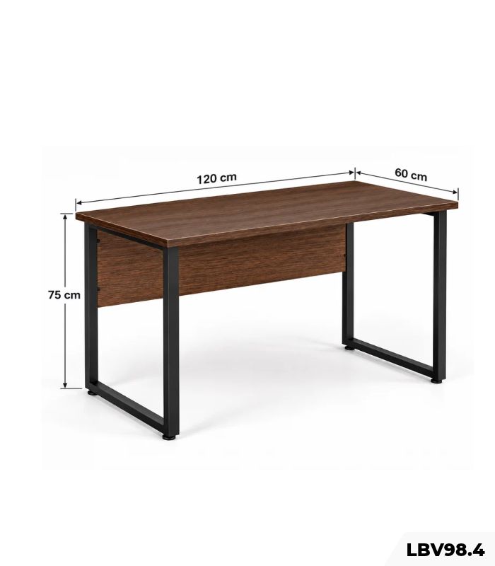 Bàn Làm Việc Chân Sắt Chữ U 120x60x75cm Hiện Đại LBV98.4 - Walnut đậm