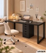 Bàn làm việc IKEA 1 Tủ LBV38.18 220×60 – Đen