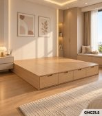 Giường ngủ GNG31.5 300×200 – Vân gỗ nhạt
