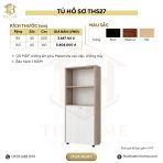 Tủ hồ sơ THS27.2 160x160 cm – Trắng kết hợp Vân gỗ nhạt