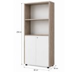 Tủ hồ sơ THS27.1 80×200 – Trắng kết hợp Vân gỗ
