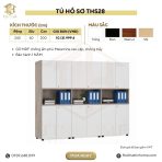 Tủ hồ sơ THS28.1 240×200 – Trắng kết hợp Vân gỗ